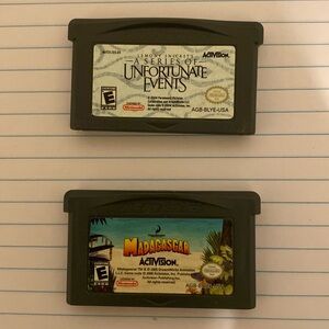 Nintendo Gameboy Advance games
Series of unfortunate events
Madagascar